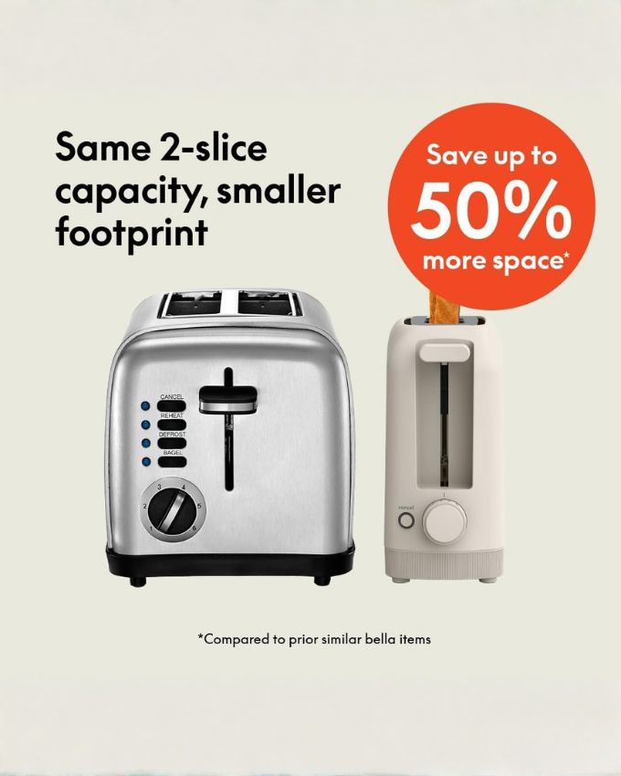 bella 2 Slice Slim Toaster