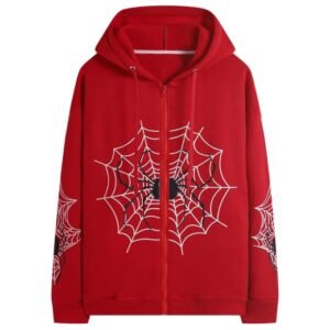 Spider Graphic Hoodies Y2k Zip Up Hoodie